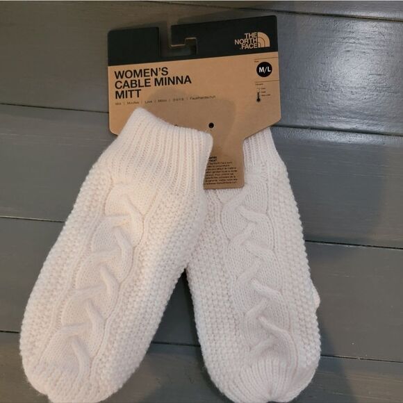Women's The North Face Cable Minnasoft knit-fleece liner Mittens sz Medi… - Picture 2 of 10